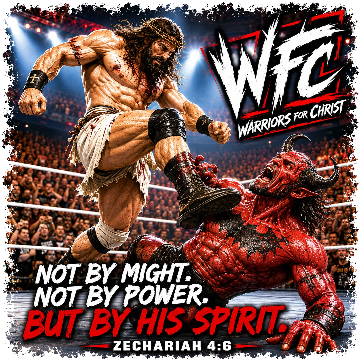 Not by Might Not by Power But by His Spirit WFC Warriors for Christ Tee - Zechariah 4:6