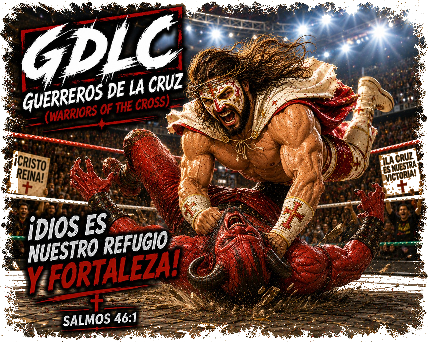Dios Es Nuestro Refugio y Fortaleza GDLC Guerreros De La Cruz Tee - Salmos 46:1