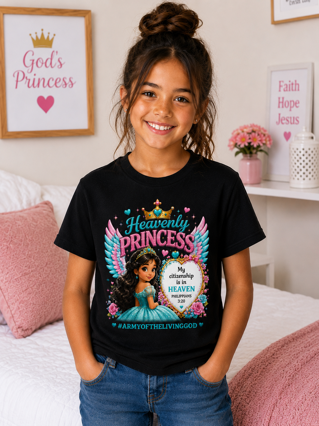 Heavenly Princess — Girls Tee (Philippians 3:20)