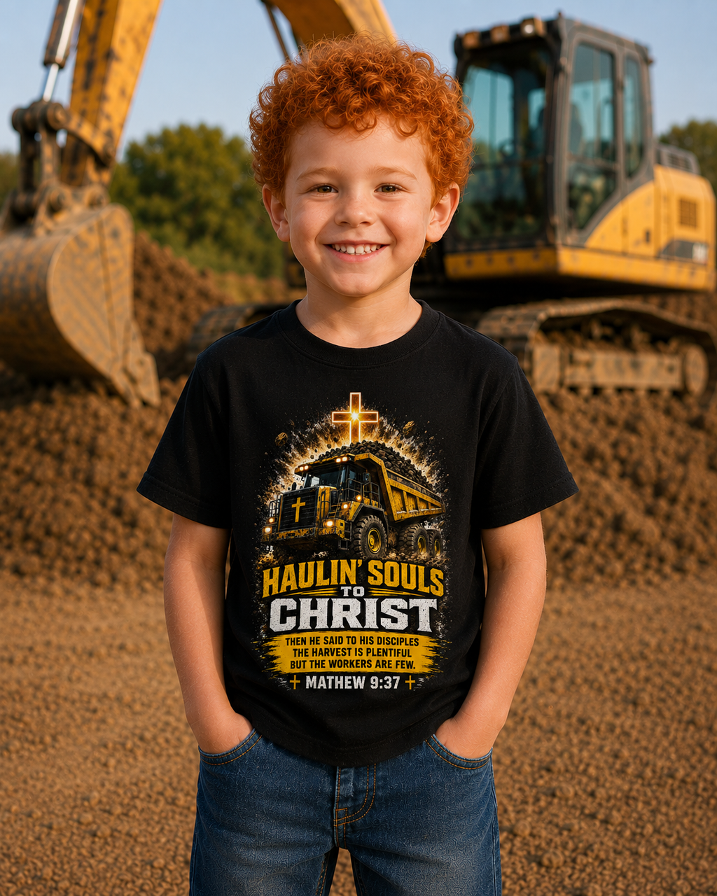 Haulin' Souls to Christ — Boys Tee (Matthew 9:37)
