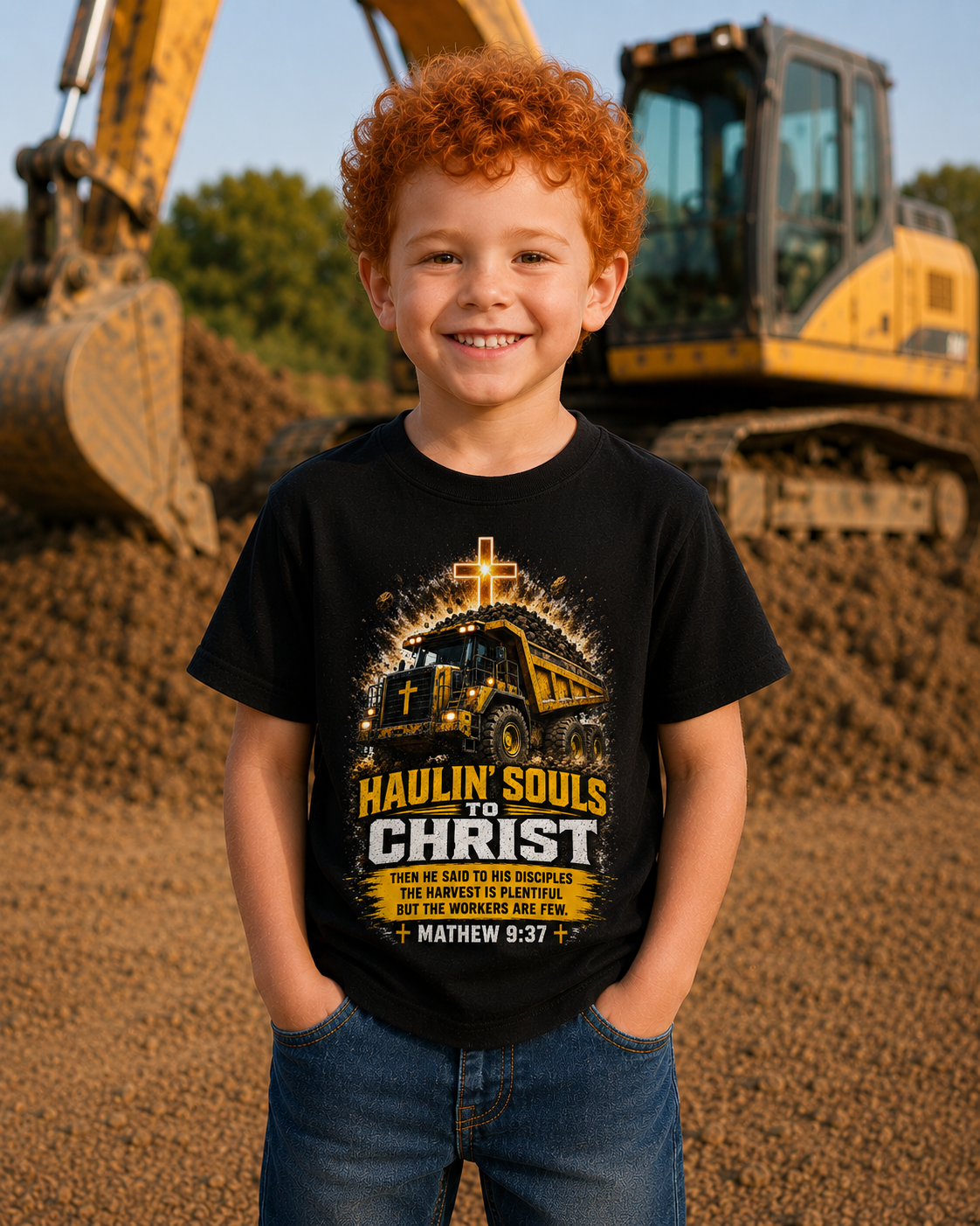 Haulin' Souls to Christ — Boys Tee (Matthew 9:37)