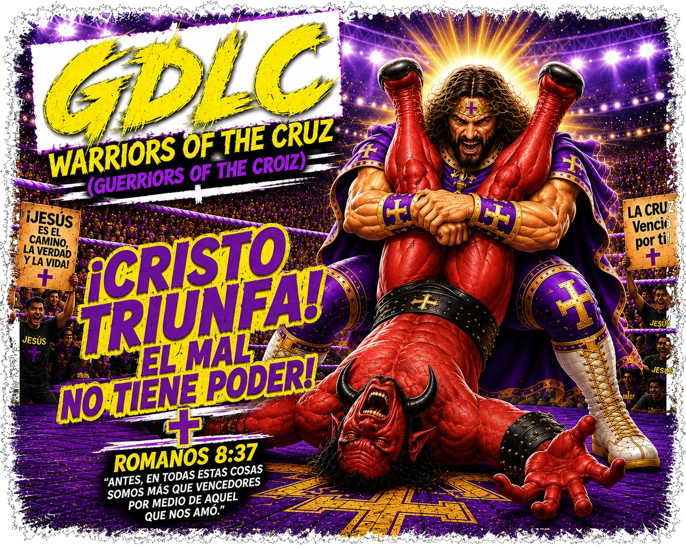 Mas Que Vencedores More Than Conquerors GDLC Guerreros De La Cruz Tee - Romanos 8:37