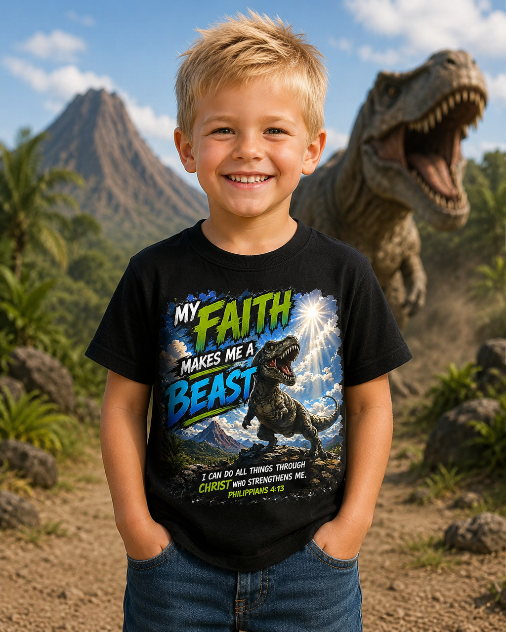 My Faith Makes Me a Beast — Boys Tee (Philippians 4:13)