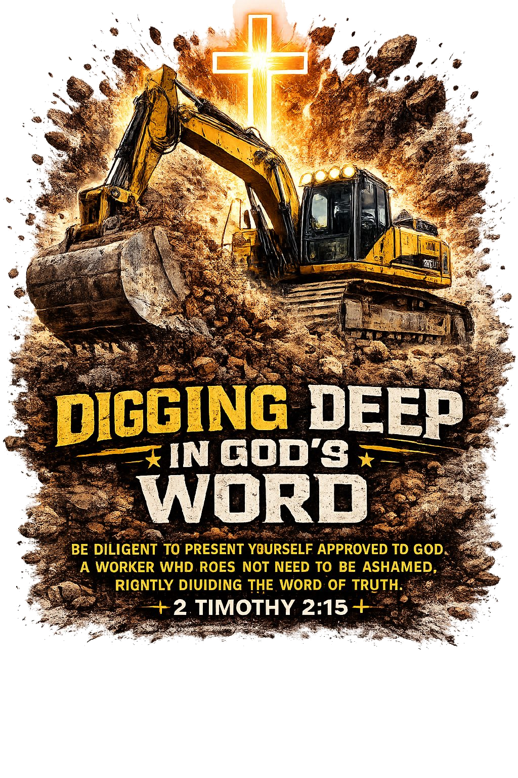 Digging Deep in Gods Word Boys Tee 2 Timothy 2:15 Army of the Living God