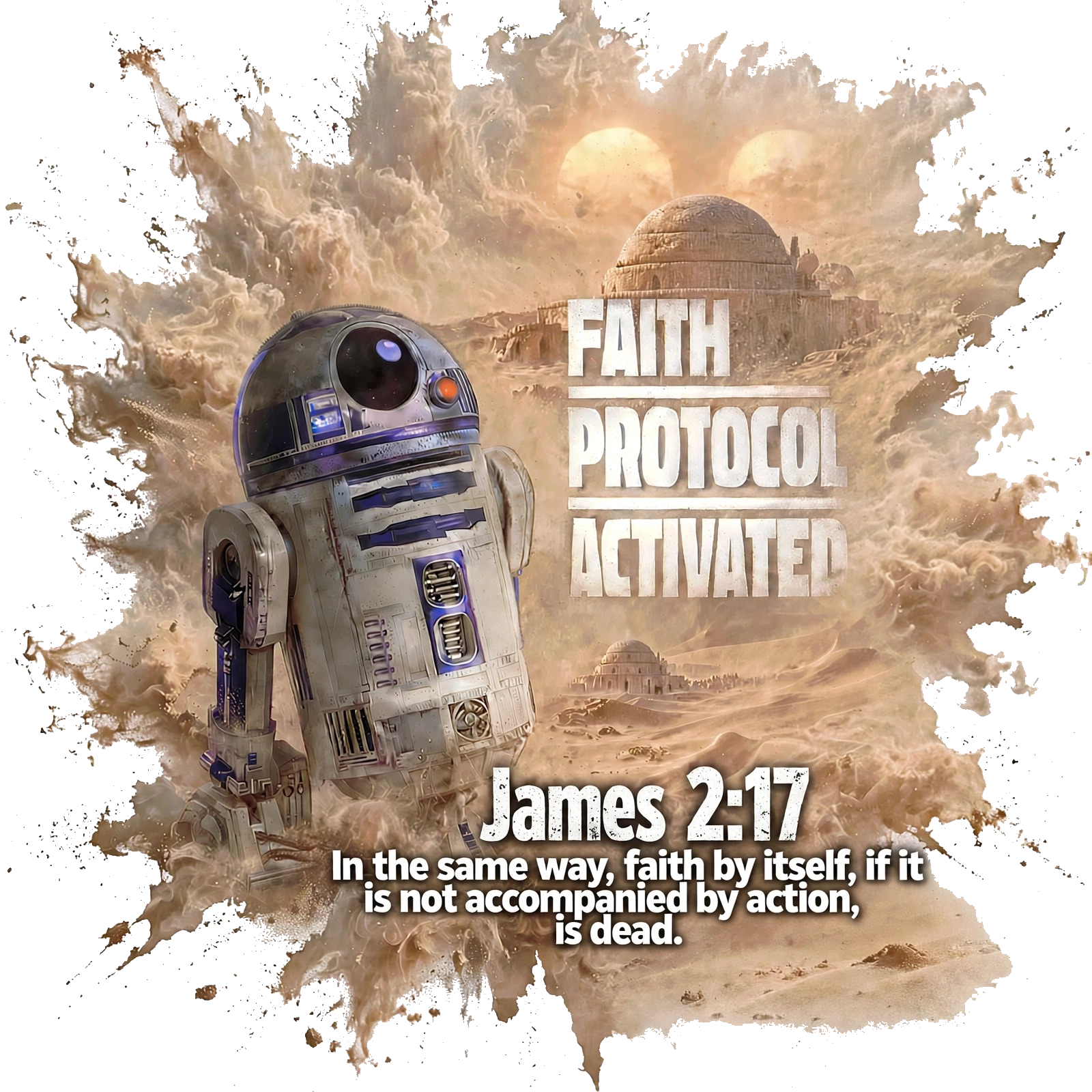 Faith Protocol Activated Christian Sci-Fi Tee James 2:17