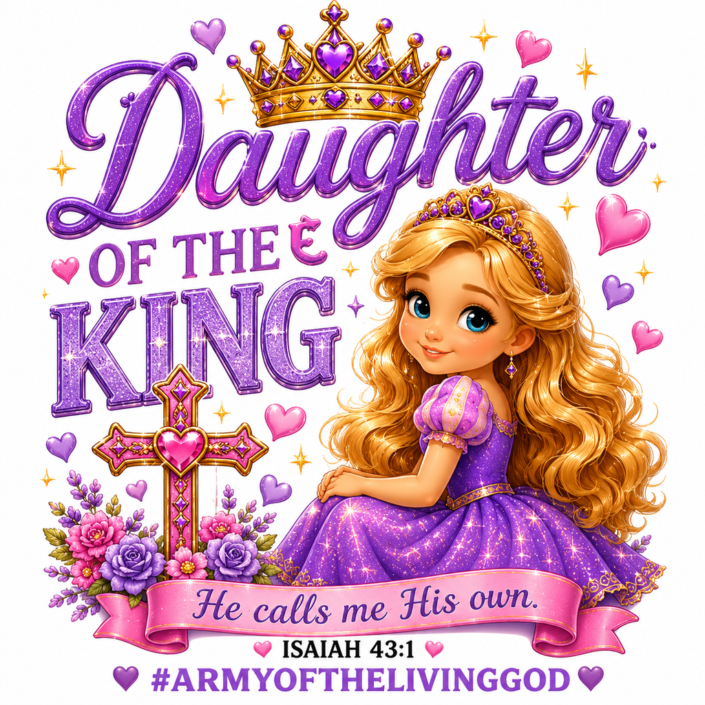 Daughter of the King Girls Tee Isaiah 43:1 Army of the Living God